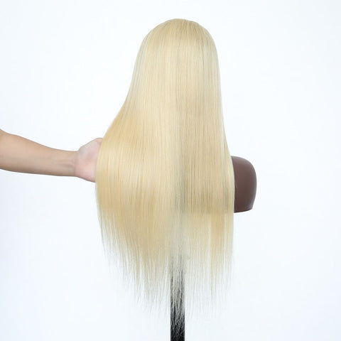 Straight Savage Platinum Blonde Transparent Wig (613)
